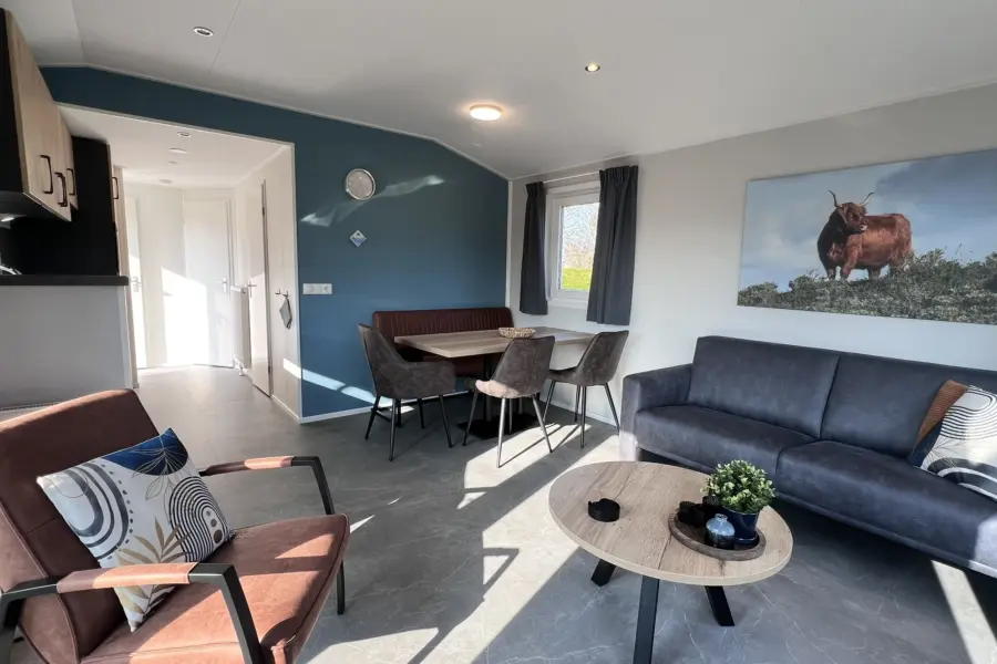 Camping Coogherveld Texel - Chalet type 1 blue Wohngereich - Ferienunterkunft